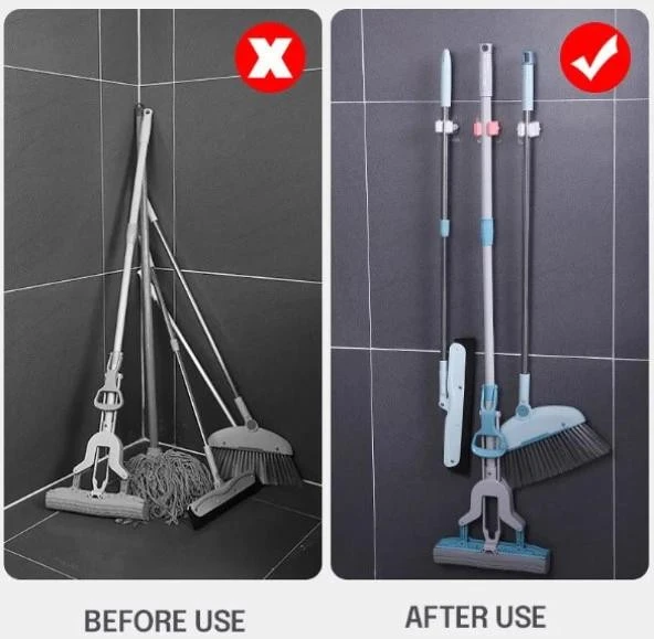Yapışkanlı Pratik Mop Tutucu 4 Adet Beyaz ürün görseli 1