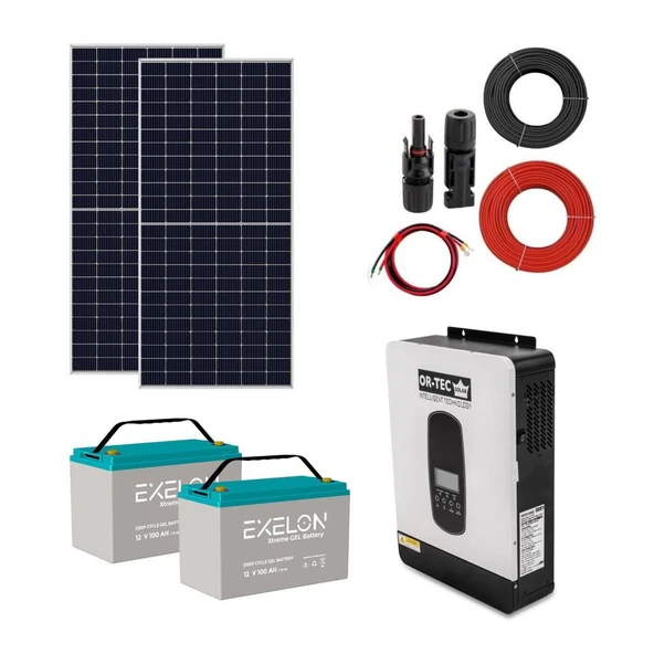 5000 Watt Tv Büyük Buzdolabı Solar Paketi 550w Güneş Paneli 1.8kw İnverter 100ah Jel Akü ürün görseli 1