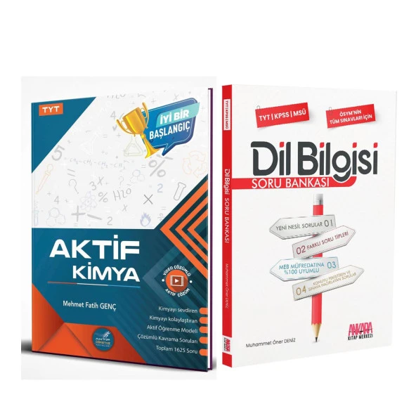Aktif Öğrenme TYT Kimya 0 dan Başlayanlara ve AKM Dil Bilgisi Soru Bankası Seti 2 Kitap ürün görseli 1