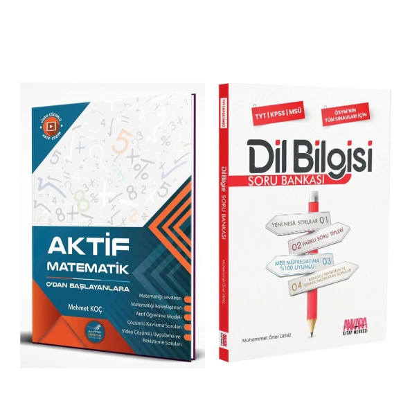 Aktif Öğrenme TYT Matematik 0 dan Başlayanlara ve AKM Dil Bilgisi Soru Bankası Seti 2 Kitap ürün görseli 1