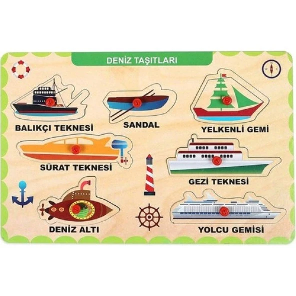 Play Wood Ahşap Tutmalı Deniz ve Hava Taşıtları ONY-325/6 ürün görseli 1