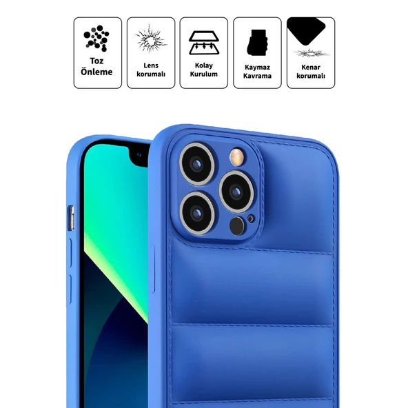 iPhone 13 Pro Max Dapper Seri Kamera Korumalı Airbag Kapak - Resim 11