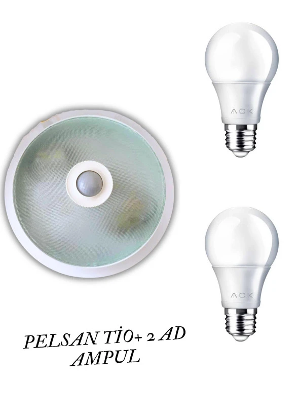 Pelsan Tio PTS Tavan Armatür 1099641 + Ack 9w Led Ampul 880 Lümen Set ürün görseli 1