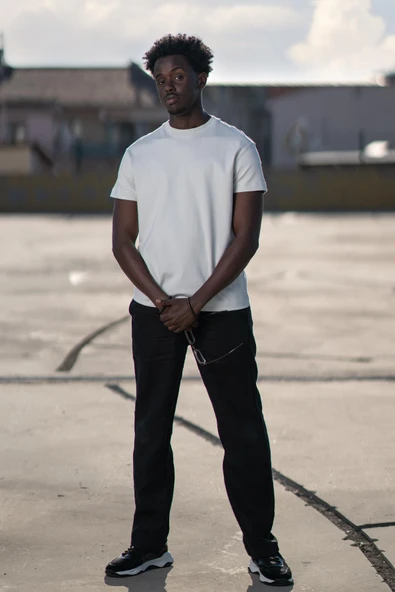 Bisiklet Yaka %100 Pamuklu Basic Oversize (Geniş Model) T-shirt - Resim 7