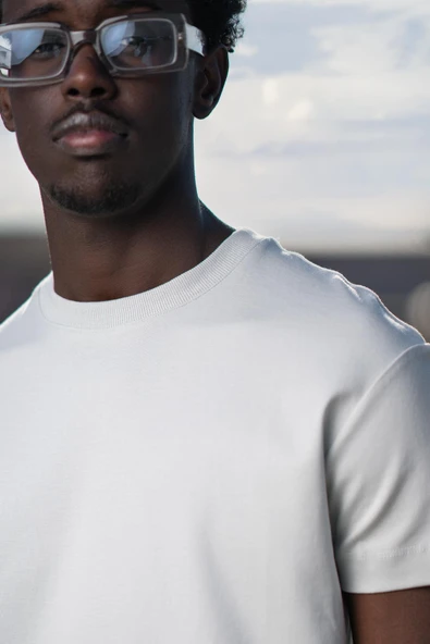Bisiklet Yaka %100 Pamuklu Basic Oversize (Geniş Model) T-shirt - Resim 9