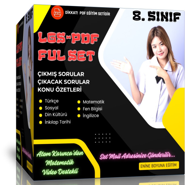 LGS (Liselere GİRİŞ) PDF Hazırlık Seti (Maile Gönderilir) ürün görseli 1