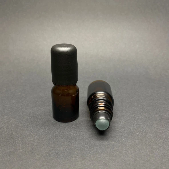 3 ml Amber Cam Roll-on Şişe  , Cam Esans Şişesi , 3cc Cam Bilyeli Şişe x 6 Adet ürün görseli 1