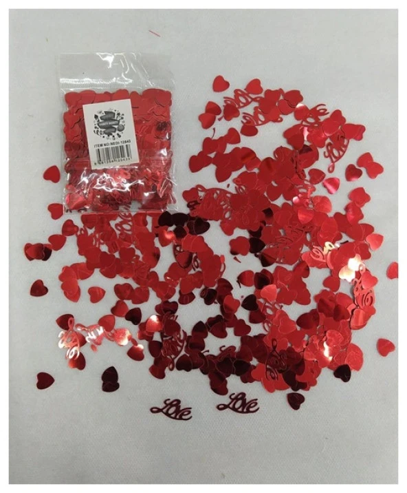 Nedi Masa Konfeti Kalpli ve Love Yazılı 15Gr ürün görseli 1