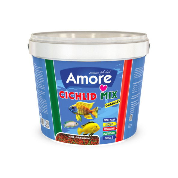 Amore Cichlid Mix Granules 3 Kg Kova Malawi Ciklet 42protein Karışık Granül Akvaryum Balık Yemi ürün görseli 1