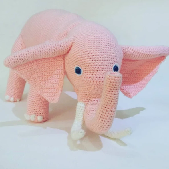 Büyük Sevimli Fil Amigurumi Organik Oyuncak ürün görseli 1