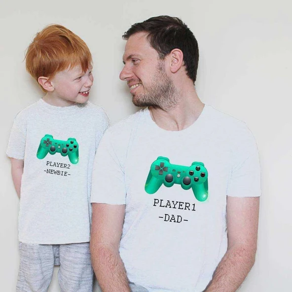 Baba Oğul Kız Giyim Player Tshirt (TEKLİ ÜRÜNDÜR KOMBİN YAPMAK İÇİN 2 ADET SEPETE EKLEYİNİZ) ürün görseli 1