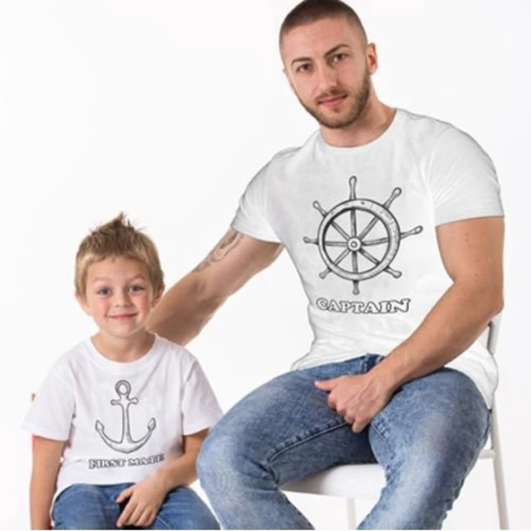 Captain First Mate Baba Oğul Zıbın Tshirt (Tek Ürün Fiyatıdır Kombin Yapmak için 2 Adet Sepete Ekley ürün görseli 1