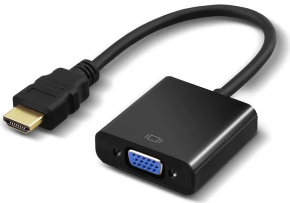 HDMI To VGA Kablosu Çevirici Dönüştürücü Adaptör HDMI VGA Monitör Kablosu 4487 ürün görseli 1