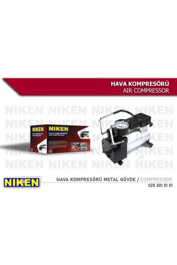 Araç lastik hava kompresörü metal gövde sarı Niken ürün görseli 1