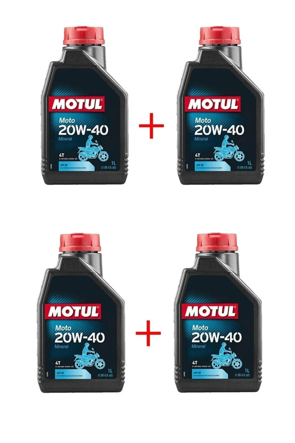 Moto 20w40 1 Litre 4 Adet Mineral Motosiklet Yağı Ürt 2021 ürün görseli 1