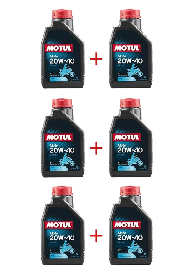 Moto 20w40 1 Litre 6 Adet Mineral Motosiklet Yağı Ürt 2022 ürün görseli 1