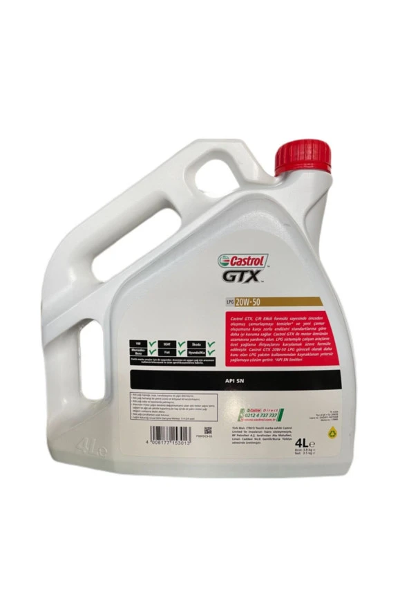 CASTROL Gtx Lpg 20w-50 4 Litre - Resim 2