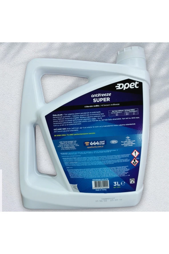 OPET Süper Antifriz 3 lt Mavi - Resim 2