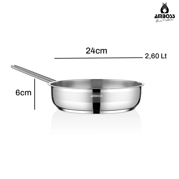 Saphire Paslanmaz Çelik 24 cm Kapaksız Çelik Tava - Resim 5