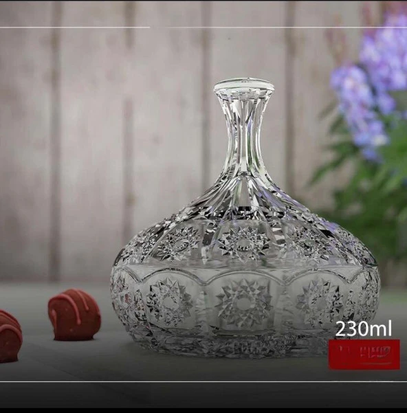 Bohemia Kapaklı Cam Şekerlik Lokumluk İkramlık Drajelik 230 Ml ürün görseli 1