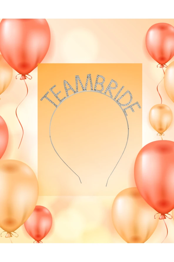 Team Bride Yazılı Metal Kristal Taşlı Taç Bekarlığa Veda Nedime Tacı ürün görseli 1