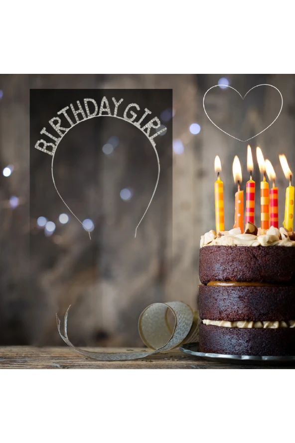 Doğum Günü Kızı Birthday Girl Metal Kristal Taşlı Taç ürün görseli 1