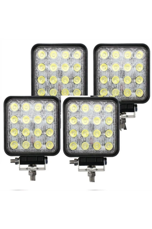 4 Adet 16 Ledli Off Road Çalışma Ve Sis Lambası 48watt 12 volt ürün görseli 1