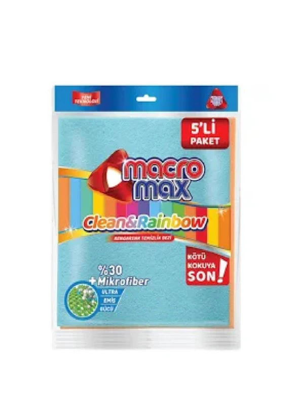 MACROMAX RENGARENK TEMİZLİK BEZİ 5'Lİ ürün görseli 1