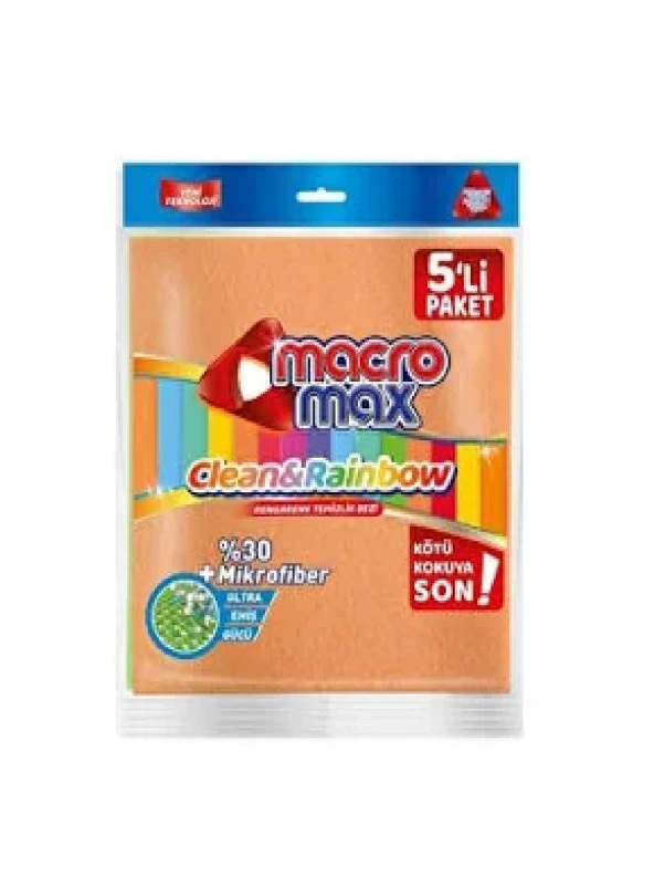 MACROMAX RENGARENK TEMİZLİK BEZİ 5'Lİ - Resim 2