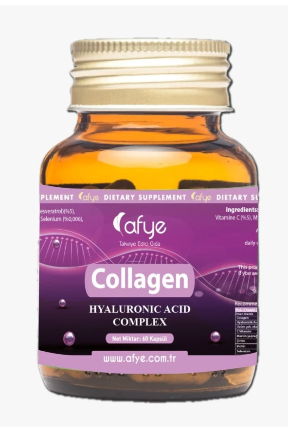 AFYE Collagen Hyaluronic Acid Complex 60 Kapsül - Resim 2