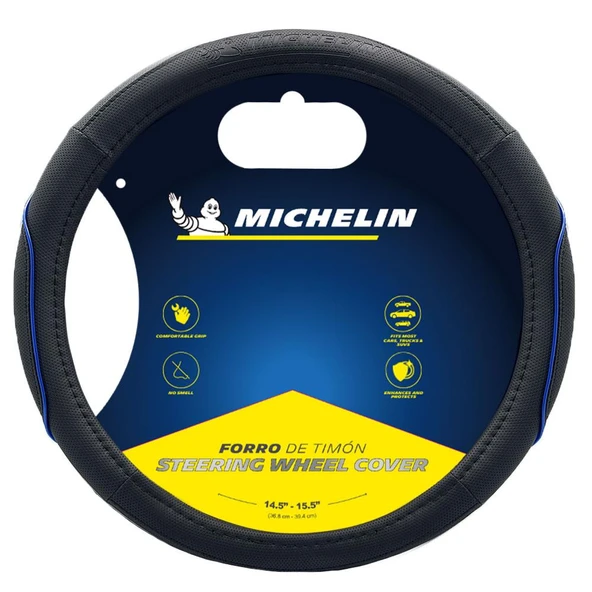 Michelin MC1003NAZ Premium Suni Deri Direksiyon Kılıfı MAVİ ürün görseli 1