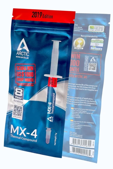 Arctıc Mx-4 termal macun 4 Gram ( 8,5w/mk ısı iletim gücü ) ürün görseli 1