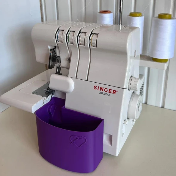 Singer Overlok Makinası Çöp Kutusu XL Mor ürün görseli 1