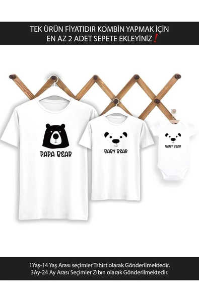 Baba Oğul Kız Papa Baby Bear (TEK ÜRÜN FİYATIDIR KOMBİN YAPMAK İÇİN EN AZ 2 ADET SEPETE EKLEYİNİZ) ürün görseli 1