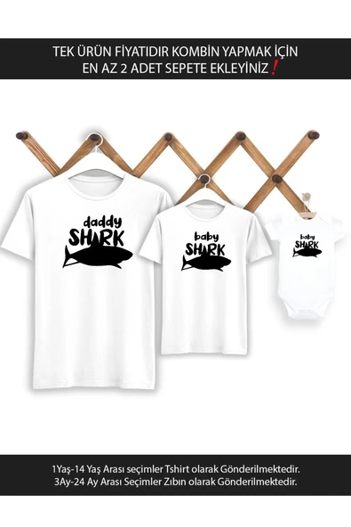 Baba Oğul Daddy Baby Shark (TEK ÜRÜN FİYATIDIR KOMBİN YAPMAK İÇİN EN AZ 2 ADET SEPETE EKLEYİNİZ) ürün görseli 1