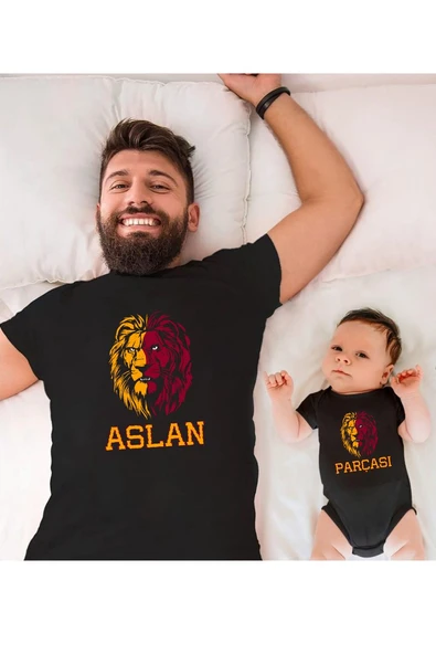 Sarı Kırmızı Aslan Parçası Baba Oğul Kız TEK ÜRÜN FİYATIDIR KOMBİN YAPMAK İÇİN EN AZ 2ADET SEPETE EK ürün görseli 1