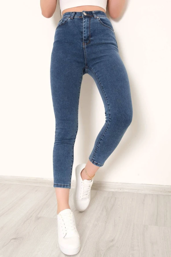 Süper Likra Kot Pantolon Mavi4 - 9815.1431. ürün görseli 1