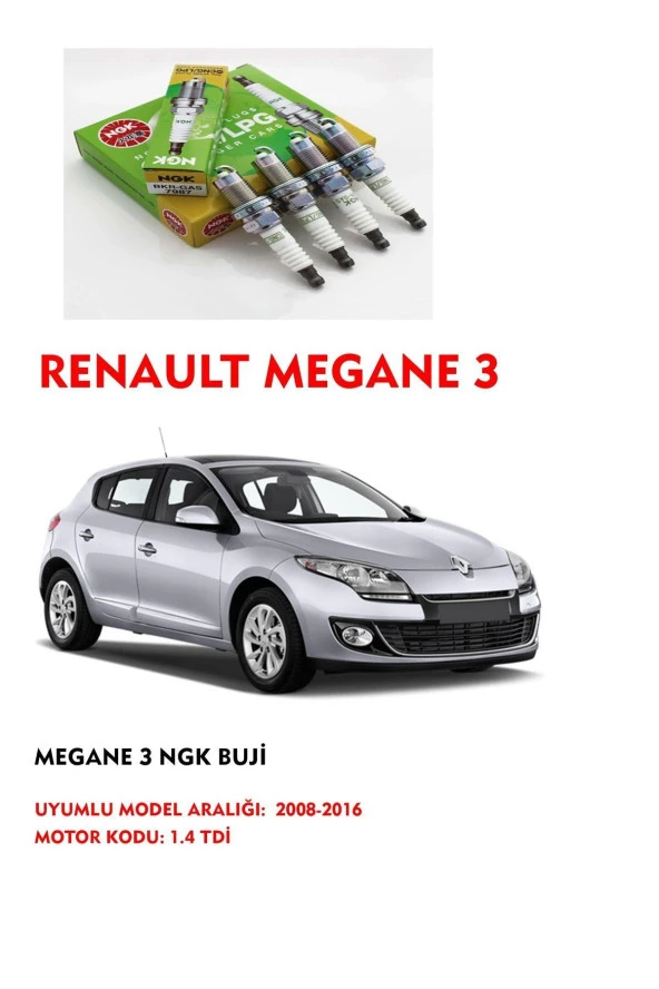 NGK  Renault Megane 3 2009 Model 1.6 Buji - Resim 2