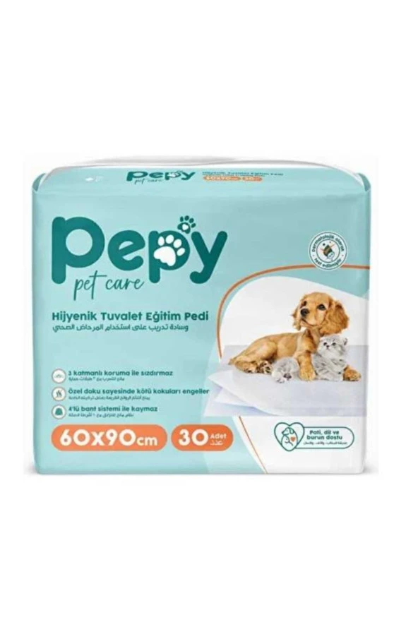 PEPY Hijyenik Yapışkanlı Tuvalet Eğitim Pedi Köpek / Kedi Çiş Pedi 30 Adet ürün görseli 1