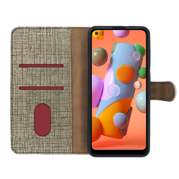 Huawei P40 Lite Kılıf FitCase Fabric Kapaklı Cüzdanlı - Resim 4