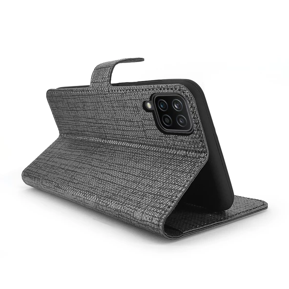 Huawei P40 Lite Kılıf FitCase Fabric Kapaklı Cüzdanlı - Resim 5