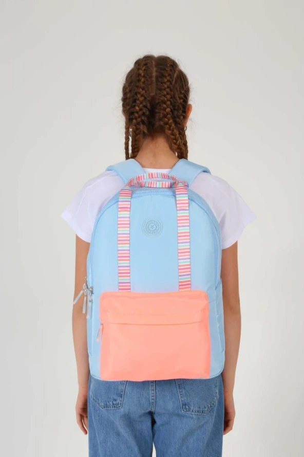 Kaukko Double Stripe Sırt Çantası Blue K1765 ürün görseli 1
