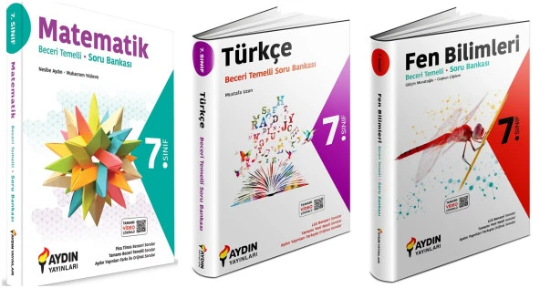 Aydın 2024 7. Sınıf Matematik + Türkçe + Fen Bilmileri Beceri Temelli Soru Bankası Seti 3 Kitap ürün görseli 1