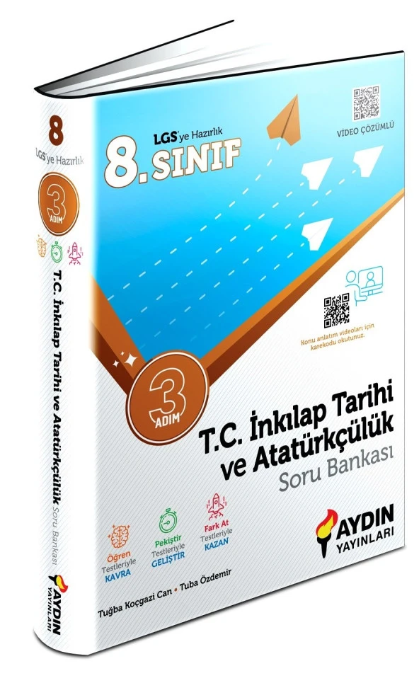 Aydın 2024 8. Sınıf İnkılap Tarihi Üç Adım Soru Bankası ürün görseli 1