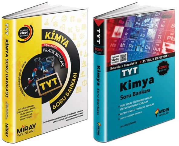 Miray + Aydın Tyt Kimya Soru Bankası Seti 2 Kitap ürün görseli 1