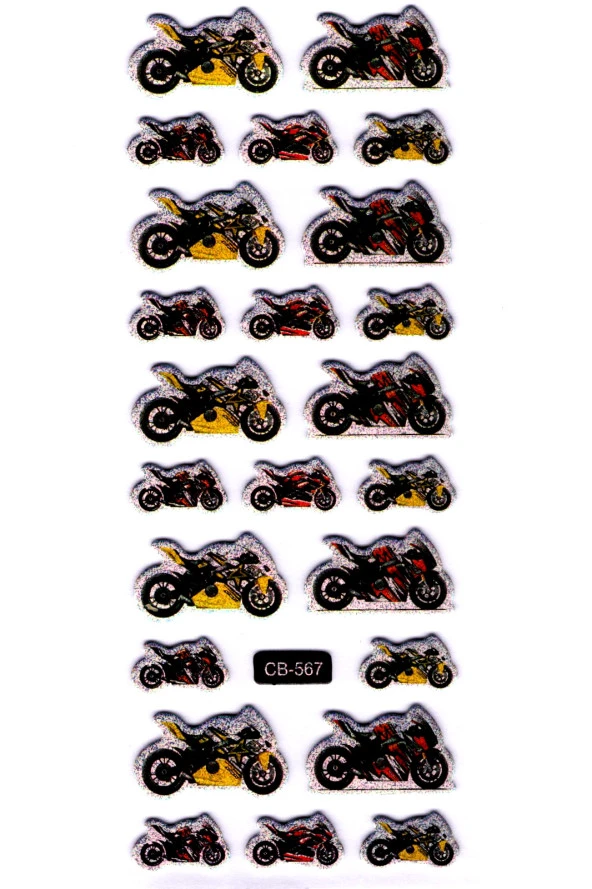 Sticker Kabartmalı Sticker Defter, Planlayıcı Etiket - (cb-567) 16x7 cm- Motorlar ürün görseli 1