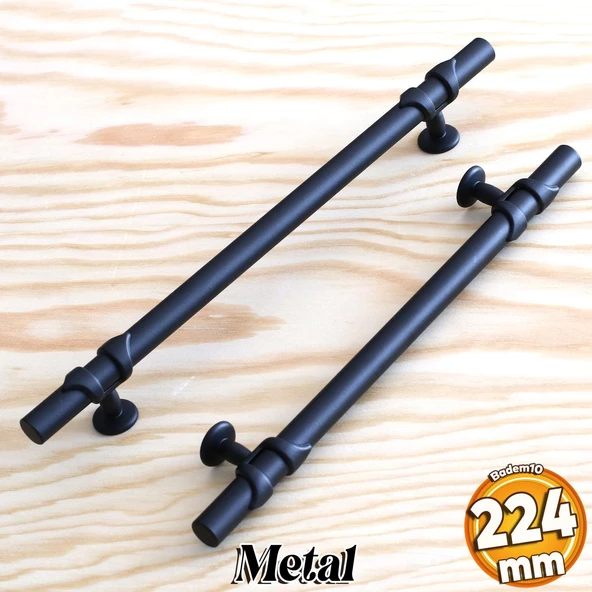 Maça Siyah Metal Kulp 224 mm-22.4 cm Mobilya Mutfak Çekmece Dolabı Dolap Kulpları Kulbu Kulpu ürün görseli 1
