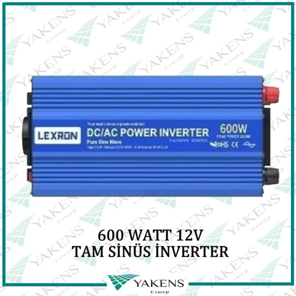 600 Watt 12V Tam Sinüs İnverter Lexron ürün görseli 1