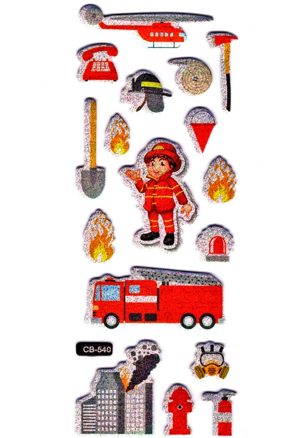 Sticker Kabartmalı Sticker Defter, Planlayıcı Etiket - (cb-540) 16x7 cm- İtfaiye Arabası ürün görseli 1