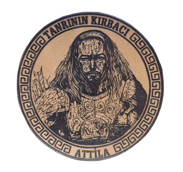 Tanrının Kırbacı Attila - Deri Peç - Arma - Leather Patch ürün görseli 1